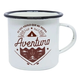 CANECA ESMALTADA DE ALUMÍNIO GUEPARDO BRANCO